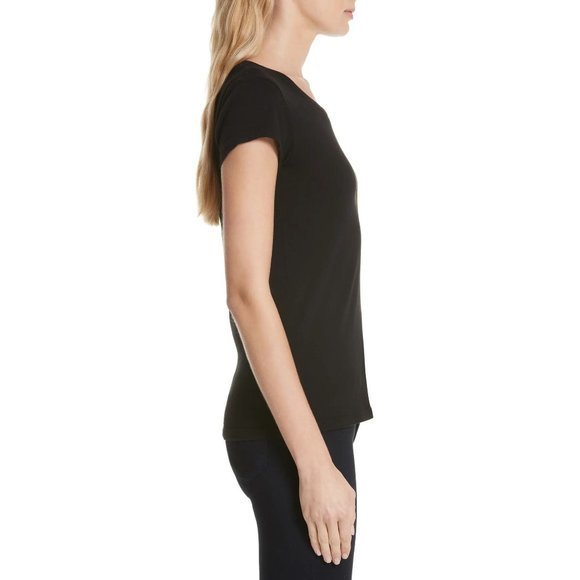 L'AGENCE Cory Round Neck Tee in Black - Size Small - Picture 5 of 6